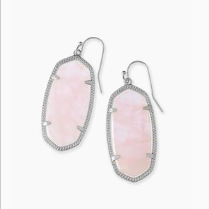 Kendra Scott Elle Earrings - Rose Quartz and silver